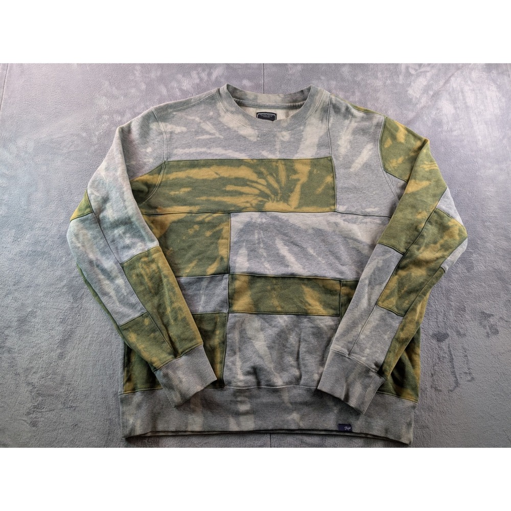 Prps Mens Patchwork Tie Dye Crewneck Sweatshirt Gray Green E95S07 Size L